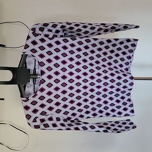 Women's Petite Jones New York Top, Purple, Black and Lt Gray,  Size PL
